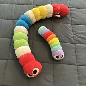 Lot of 2: Slither.io Worm Plush Multicolor Bendable BONKERS Stuffed Toy 8" & 24"